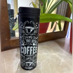 Contigo Stainless Steel Mug with TWISTSEAL Lid Black All You Need Is Coffee 20oz